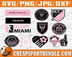 Bundle 12 Styles MLS Inter Miami CF Soccer Team svg, Inter Miami CF svg, MLS Teams svg, MLS Svg, Png, Dxf, Eps, Instant