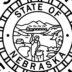 Buffalo County Nebraska Sheriff Department Badge Black white vector outline or line art file for cnc laser cutting, wood