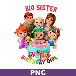 Big Sister Of The Birthday Png, Cocomelon Png, Cocomelon Of The Birthday Girl Png, Cocomelon Birthday Png - Download