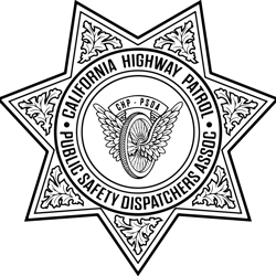 California Highway Patrol Dispatchers Association Badge Black white vector outline or line art file for cnc laser cuttin