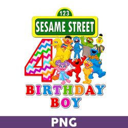 Sesame Street 4th Birthday Boy Png, Sesame Monsters Birthday Png, Sesame Street Png - Download