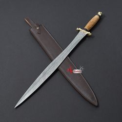 custom Hand forged Damascus Steel Viking Sword, wedding gif sword, handmade damascsu steel sword, Custom sword MK002N