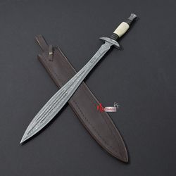 custom made Damascus Steel Viking Sword, gif sword, handmade damascsu steel sword, Custom sword for father gift,  MK008N
