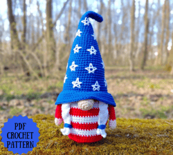 Patriotic gnome USA girl 1