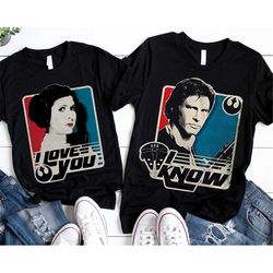 Retro 90s Poster Princess Leia Han Solo I Love You I Know Sweatshirt / Star Wars Valentine's Day T-shirt / Star Wars Cou