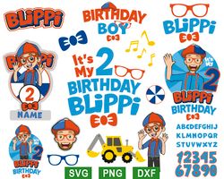 Blippi svg, Blippi birthday svg, Blippi font svg, Blippi party png
