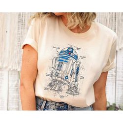 Star Wars R2-D2 Astromech Droid Schematic The Last Jedi Shirt/ Star Wars Day 2023 T-shirt / May the 4th / Galaxy's Edge