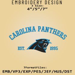 Carolina Panthers Embroidery Designs, NFL Logo Embroidery Files, NFL Panthers, Machine Embroidery Pattern