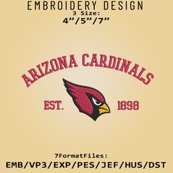 Arizona Cardinals Embroidery Designs, NFL Logo Embroidery Files, NFL Cardinals, Machine Embroidery Pattern