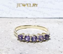 Alexandrite Ring - June Birthstone - Gemstone Band - Gold Ring - Simple Ring - Delicate Ring - Stacking Ring