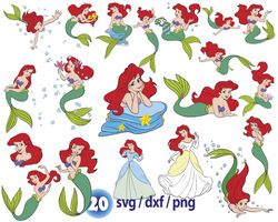 Disney little mermaid svg, ariel and Sebastian svg, King Triton png