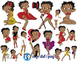 African Betty Boop svg, Betty Boop dancing svg, Vintage Betty Boop png