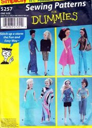 Sewing patterns for dummies 11 1/2" Barbie doll Fashion doll clothes Simplicity 5257 FRENCH instruct Digital download