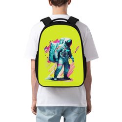16 Inch Dual Compartment School Backpack Bright pattern