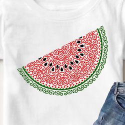 Mandala svg, Half a watermelon, Piece of watermelon print, Tropical fruits, summer, beach print