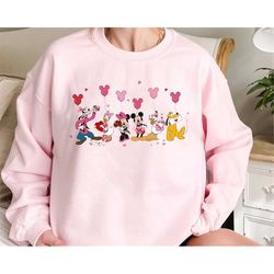 Mickey and Friends Valentine Balloon Sweatshirt / Disney Valentine's Day Tee / Disneyland Couple Matching Trip / Gift fo