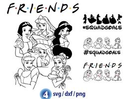 Disney Princess friends svg, Princess best friends svg, princesses together png