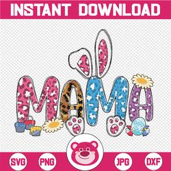 Easter Bunny Mama Easter Colorful Eggs png Sublimation Happy Easter Bunny Png,Easter Day Png, Bunny Ears Png,Digital Dow