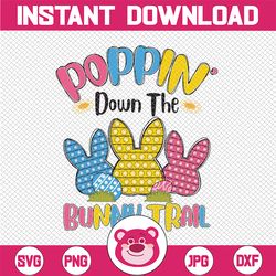 Poppin down the bunny trail kids, Easter pop it PNG digital download sublimation, Cool Kid PNG, Pop It Bunny, Fidget Toy