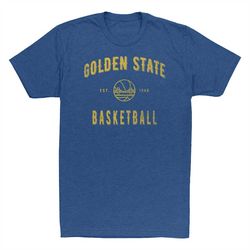 vintage golden state basketball t-shirt, distressed short sleeve warriors b-ball shirt