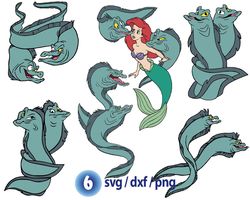 Disney Flotsam and Jetsam svg, villain Ursula svg, disney Little Mermaid png