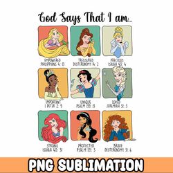 Princesses | God says I am | Sublimation Design | Digital Download