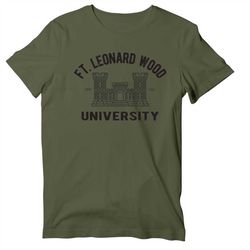 US Army Engineer Fort Leonard Wood University Unisex Short Sleeve Shirt, Army Engineer T-shirt For Women and Men