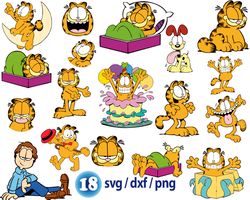 Garfield cartoon svg, Garfield Odie svg, Garfield funny svg, Garfield cat png