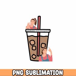Designer Running on Ms Rachel and iced coffee png file, ms rachel mom, iced coffee pocket, ms rachel mom png file