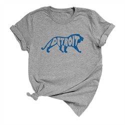 Lion of Detroit Short Sleeve Unisex Shirt, Detroit Football T-shirt For Women and Men