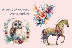 Floral Animal Watercolor