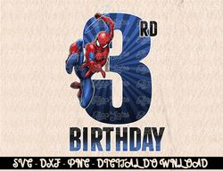 Marvel Spider-Man Swinging 3rd Birthday Graphic  Digital Prints, Digital Download, Sublimation Designs, Sublimation,png,