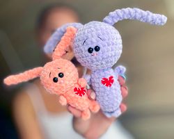 Crochet Bunny PATTERN 2in1, Easter Amigurumi Rabbit, Pocket Plush Tiny Toy, Mothers Day Gift, Mom to be Gift Basket