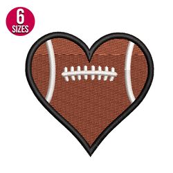 Football Heart machine embroidery design, Digital download, Instant download