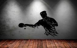 Table Tennis Sticker, Man, Sports, Wall Sticker Vinyl Decal Mural Art Decor