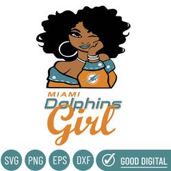 Miami Dolphins Girl Nfl Svg, Nfl Lover Svg, Football Teams Svg