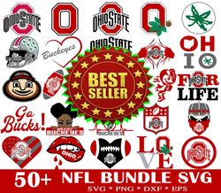 50 Ohio State Buckeyes Svg Bundle, NFL svg, Football Svg
