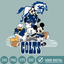 Indianapolis Colts Football Mickey SVG Design For Cricut Silhouette Cut Files Layered And Print And Cut, NFL Svg, Colts