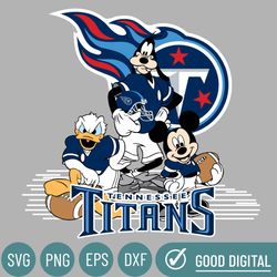 Tennessee Titans Football Mickey SVG Design For Cricut Silhouette Cut Files Layered And Print And Cut, NFL Svg, Titans