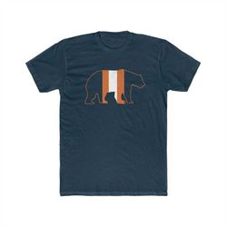 Chicago Bears Stripe Shirt - Chicago Skyline - UNISEX Cotton Crew Tee