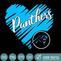 Panthers Heart Svg, Carolina Panthers Png, Carolina Panthers Svg For Cricut, Carolina Panthers Logo Svg, Carolina Panthe
