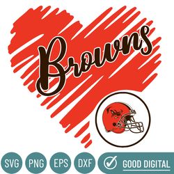 Browns Heart Svg, Cleveland Browns Png, Cleveland Browns Svg For Cricut, Cleveland Browns Logo Svg, Cleveland Browns Cut