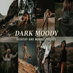 10 Moody Lightroom Presets. For Desktop And Mobile. 10 Different Presets. Rich Dark Moody Warm Presets For Instagram Blo