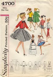sew doll clothes patterns doll clothes pattern pdf barbie pattern vintage simplicity 60s doll clothes simplicity 4700