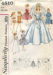 barbie clothes pdf pattern making doll clothes instant download doll clothes sewing simplicity 4510
