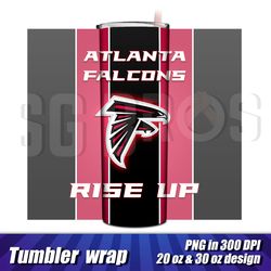 Atlanta Falcons tumbler full wrap, Atlanta Falcons tumbler template, Falcons png tumbler personalize image, Rise up art