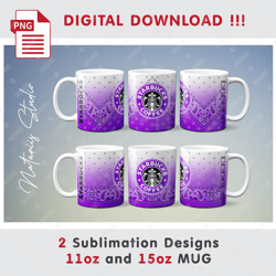 2 Paisley Bandana Starbucks Sublimation Designs - 11oz 15oz MUG - Digital Mug Wrap