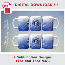 2 Paisley Bandana Starbucks Sublimation Designs - 11oz 15oz MUG - Digital Mug Wrap