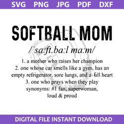 Softball Mom Svg, Ball Mom Svg, Mother's Day Svg, Png Jpg Pdf Dxf Digital File