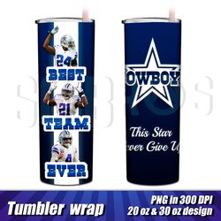 Dallas Cowboys 20 oz and 30 oz Tumbler full wrap, Tumbler Dallas Cowboys personalized wrap, Cowboys tumbler temlate art